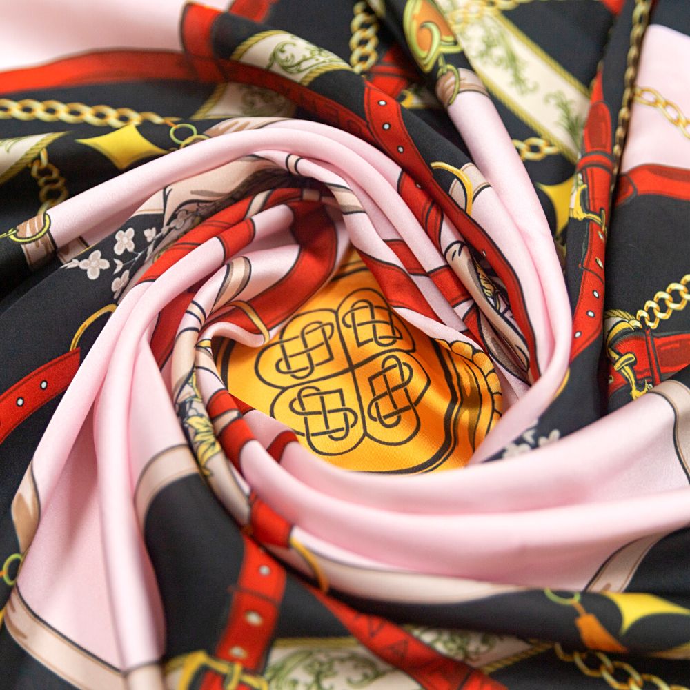 DeMotif Scarf - Belt and Chain Satin (Black)