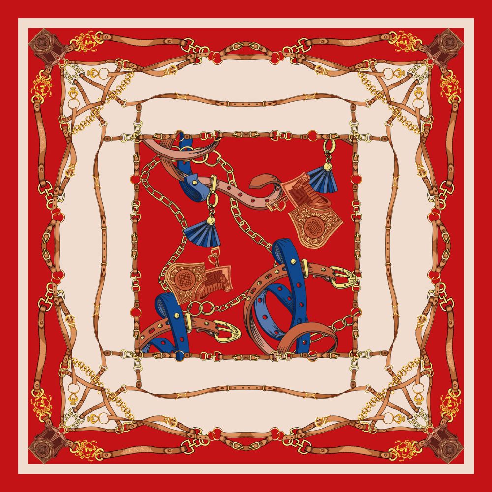 DeMotif Scarf - Belt and Chain Satin (Red)