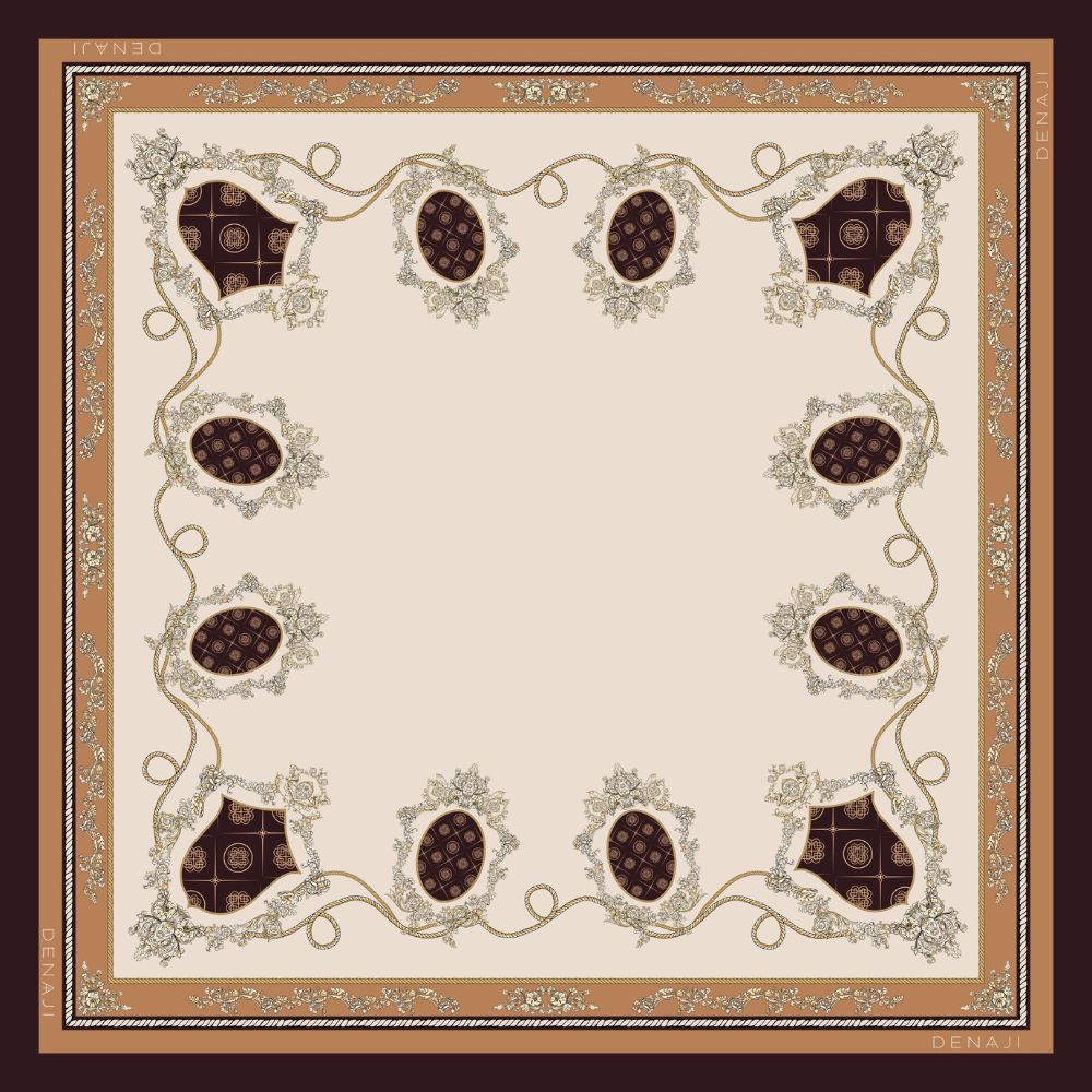 DeMotif Scarf - Royal Shield And Crest (Brown)