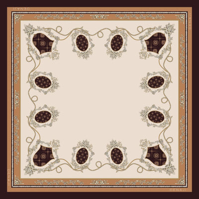 DeMotif Scarf - Royal Shield And Crest (Brown)