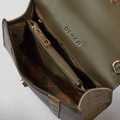 DENAJI ICON PURSE - OLIVE GREEN - INTERIOR