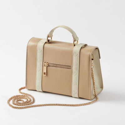 DENAJI ICON PURSE - TAUPE AND PEARL WHITE - BACK