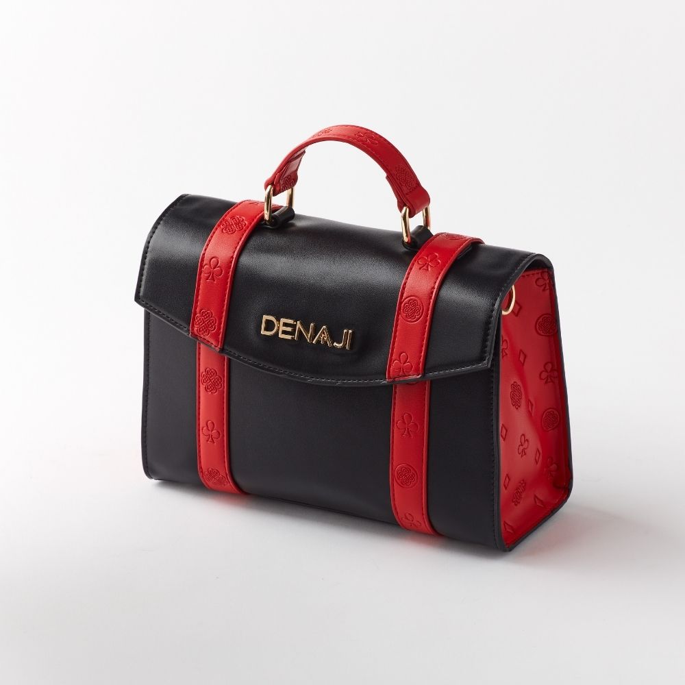 DENAJI ICON PURSE - BLACK AND RED - FRONT