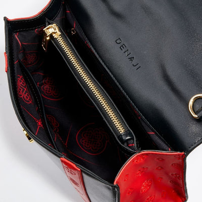DENAJI ICON PURSE - BLACK AND RED - INTERIOR