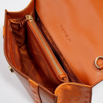 DENAJI ICON PURSE - COGNAC - INTERIOR