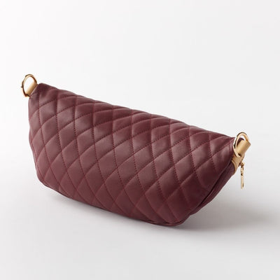 DENAJI INFINITY BUM BAG / FANNY PACK - BURGUNDY AND CREAM (BACK)